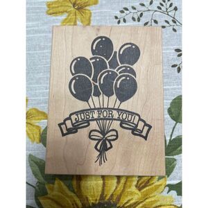 Just for You Balloon Birthday Rubber Stamp